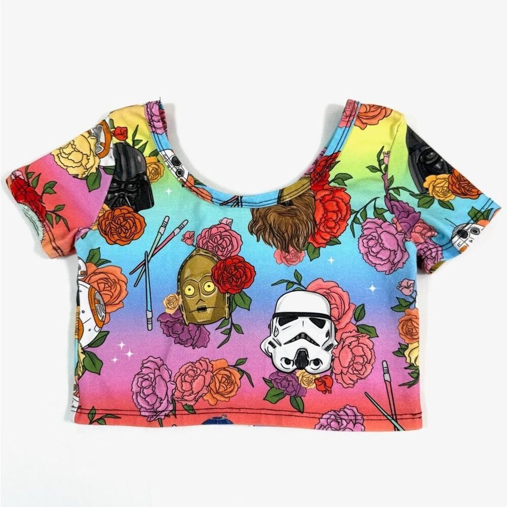 WILD RICH KIDS Girl Star Wars Mickey Crop Top Set 7/8 Galaxy Y2K Inspired - Picture 15 of 16